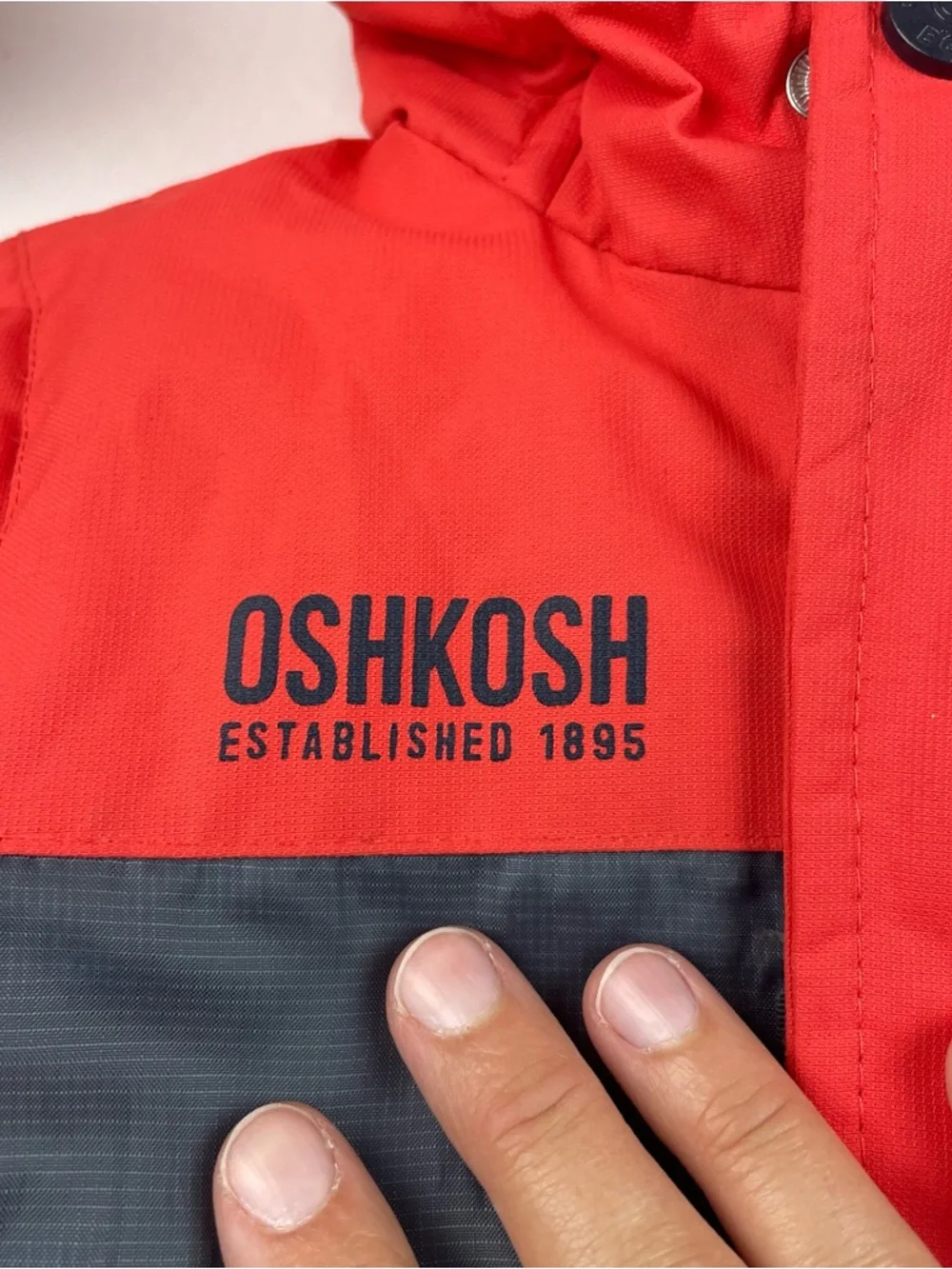 OshKosh B'gosh Orange Navy Blue Hooded Full Zip Coat Lined Camouflage Boy 3T